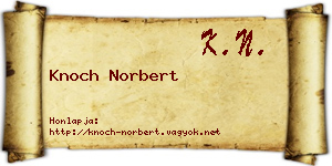 Knoch Norbert névjegykártya